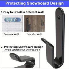 2pcs Horizontal Snowboard Clips Wall Mounted Display Rack