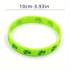 Stylish Green Shamrock Silicone Bracelet for St. Patrick's Day