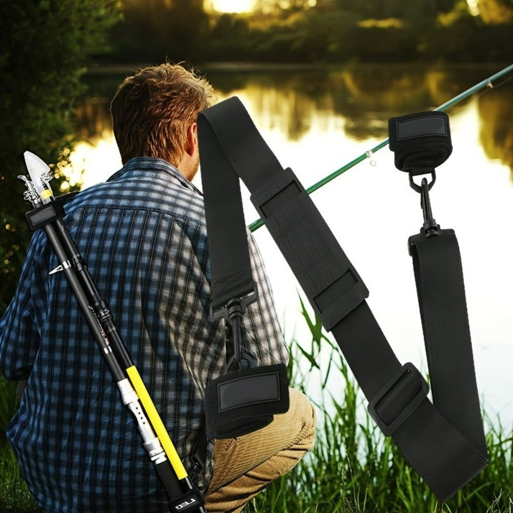Adjustable Fishing Rod Carrying Strap Shoulder Accessory