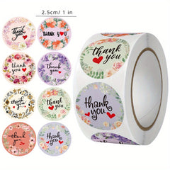 Blush Floral Thank You Stickers - Wedding Bridal Shower Baby Shower Labels