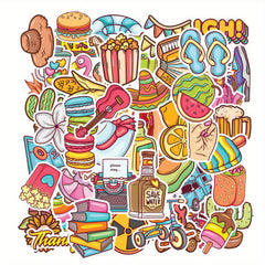50pcs Waterproof Scrapbook Stickers - Halloween, Thanksgiving & Christmas