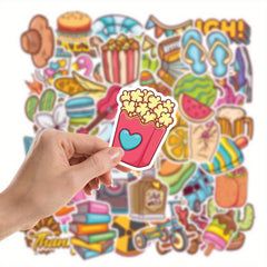 50pcs Waterproof Scrapbook Stickers - Halloween, Thanksgiving & Christmas
