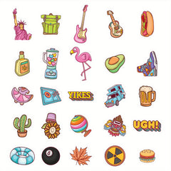 50pcs Waterproof Scrapbook Stickers - Halloween, Thanksgiving & Christmas