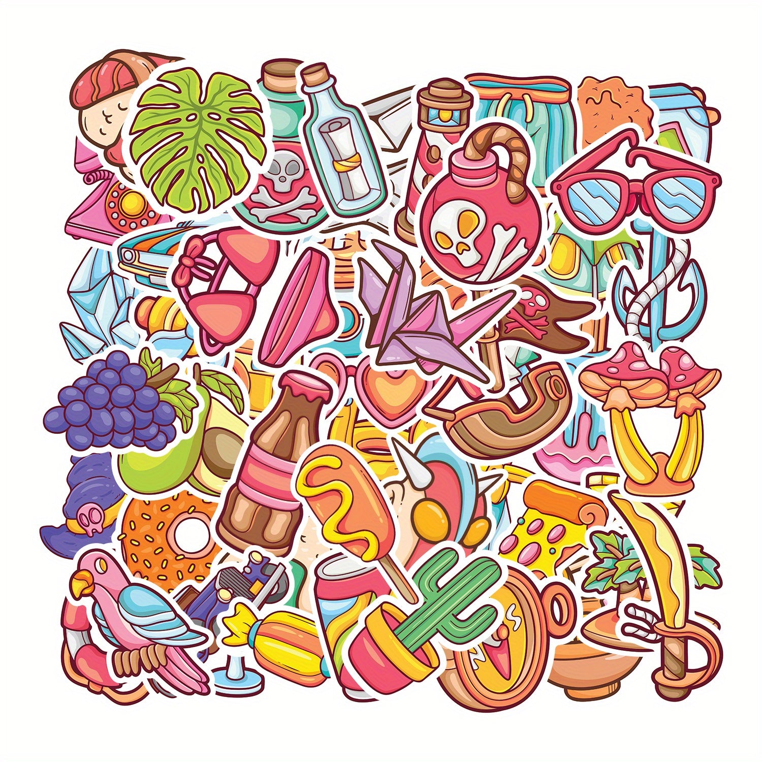 50pcs Waterproof Vinyl Laptop Stickers Halloween Christmas Gift