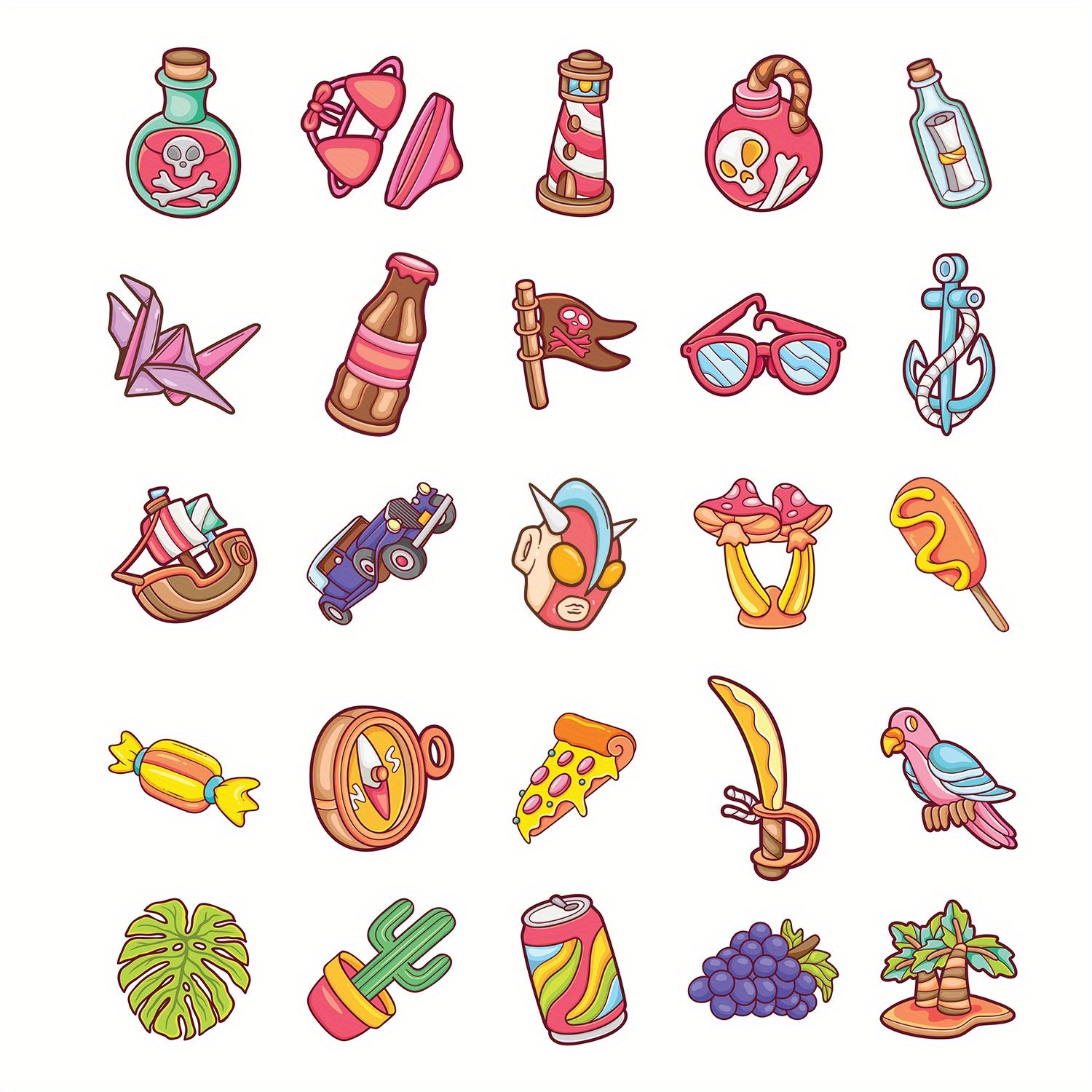 50pcs Waterproof Vinyl Laptop Stickers Halloween Christmas Gift