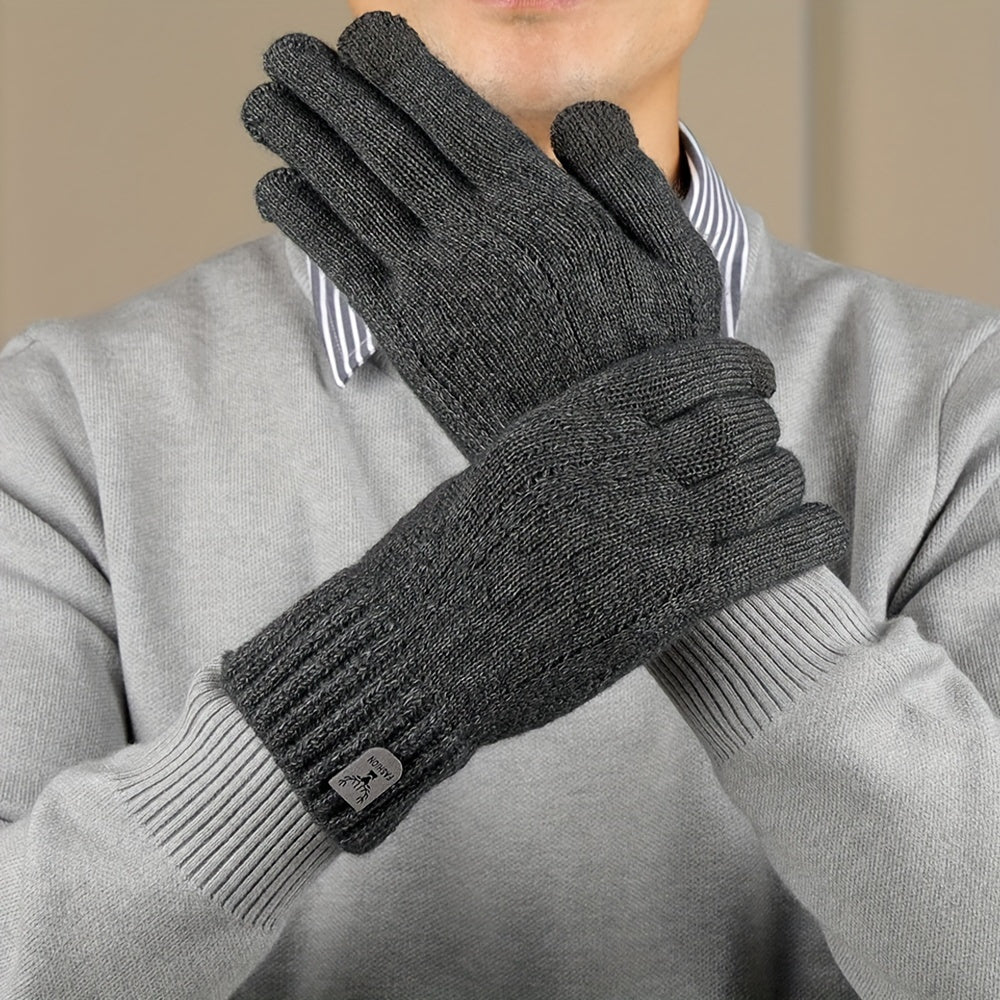 Winter Fleece Lined Warm Gloves Men Women Anti Slip Full Fingers Thermal