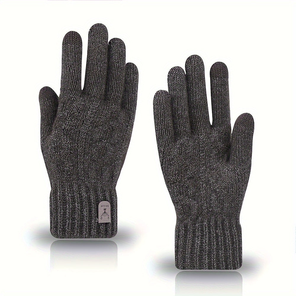 Winter Fleece Lined Warm Gloves Men Women Anti Slip Full Fingers Thermal