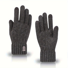 Winter Fleece Lined Warm Gloves Men Women Anti Slip Full Fingers Thermal