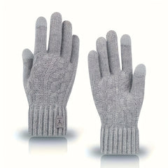 Winter Fleece Lined Warm Gloves Men Women Anti Slip Full Fingers Thermal