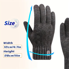 Winter Fleece Lined Warm Gloves Men Women Anti Slip Full Fingers Thermal