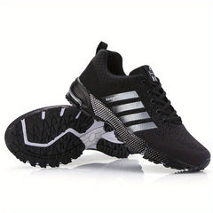 Stripe Letter Athletic Running Shoes Air Cushion Mesh Sneakers