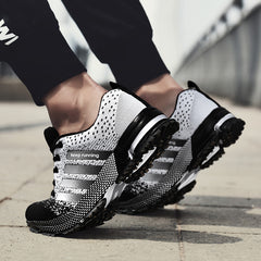 Stripe Letter Athletic Running Shoes Air Cushion Mesh Sneakers