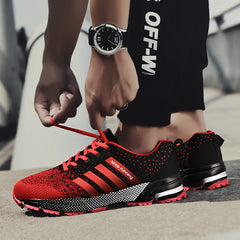 Stripe Letter Athletic Running Shoes Air Cushion Mesh Sneakers