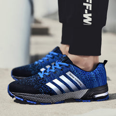 Stripe Letter Athletic Running Shoes Air Cushion Mesh Sneakers