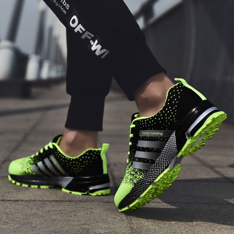Stripe Letter Athletic Running Shoes Air Cushion Mesh Sneakers