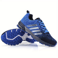Stripe Letter Athletic Running Shoes Air Cushion Mesh Sneakers