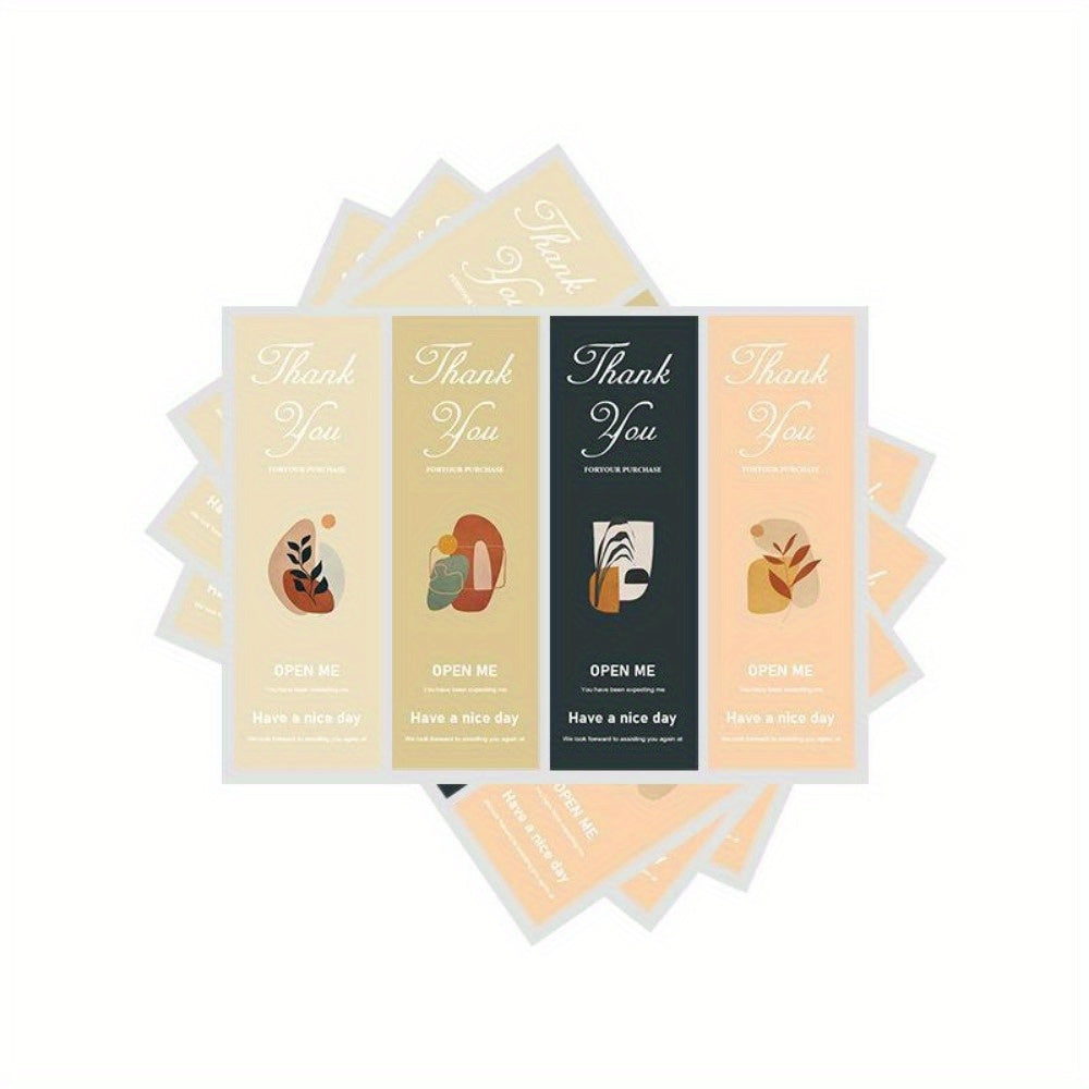 52pcs Thank You Stickers Flower Pattern Seal Label