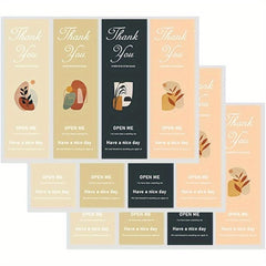 52pcs Thank You Stickers Flower Pattern Seal Label