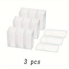 Wall Mounted 3 Grid Storage Box for Eyebrow Pencil Lipstick