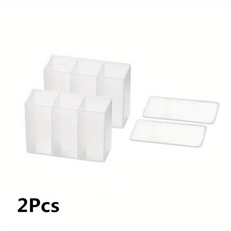 Wall Mounted 3 Grid Storage Box for Eyebrow Pencil Lipstick