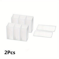 Wall Mounted 3 Grid Storage Box for Eyebrow Pencil Lipstick