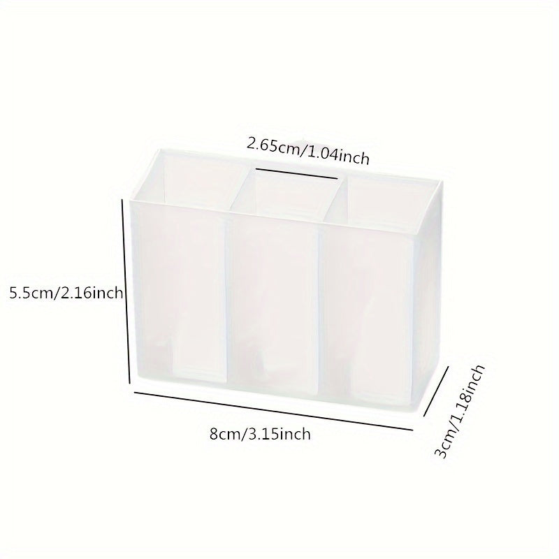 Wall Mounted 3 Grid Storage Box for Eyebrow Pencil Lipstick