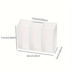 Wall Mounted 3 Grid Storage Box for Eyebrow Pencil Lipstick