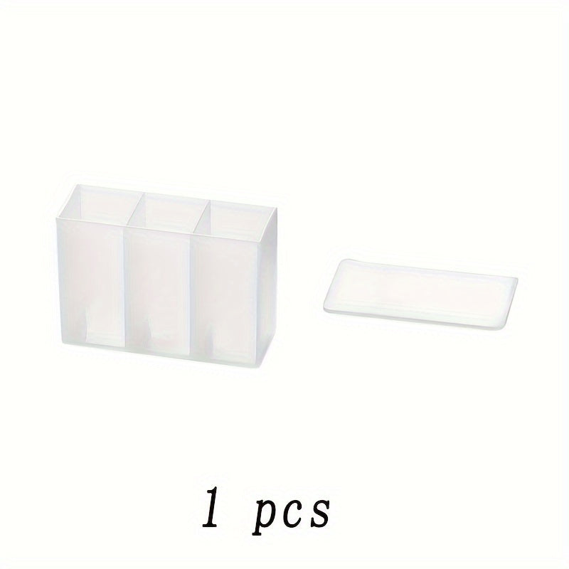 Wall Mounted 3 Grid Storage Box for Eyebrow Pencil Lipstick