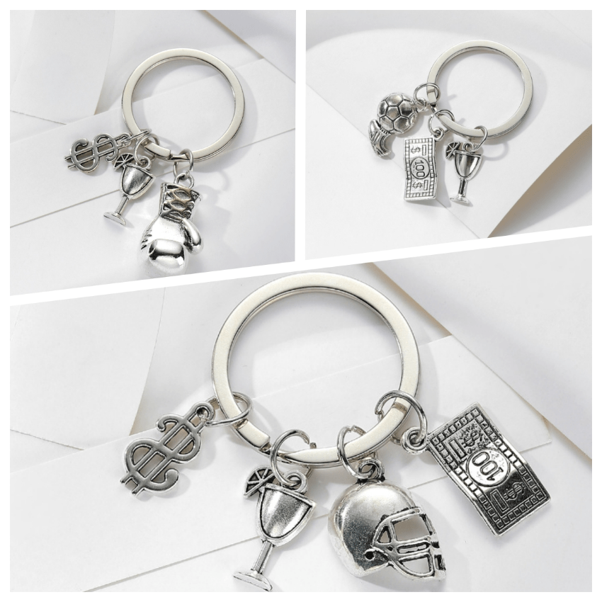 Football Rugby Boxing Champions Key Ring Car Bag Key Chain Backpack Pendant