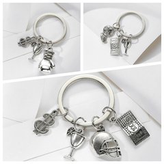 Football Rugby Boxing Champions Key Ring Car Bag Key Chain Backpack Pendant