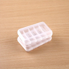 Clear Plastic Storage Box w/ Hinged Lid for Organizing Small Items