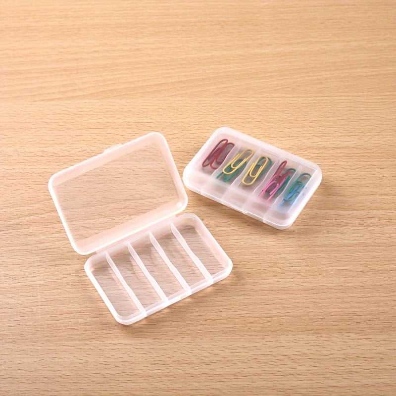 Clear Plastic Storage Box w/ Hinged Lid for Organizing Small Items