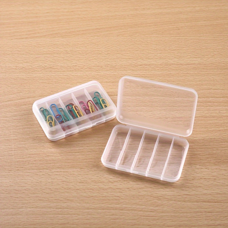 Clear Plastic Storage Box w/ Hinged Lid for Organizing Small Items
