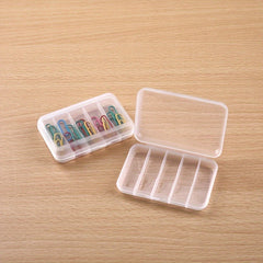 Clear Plastic Storage Box w/ Hinged Lid for Organizing Small Items