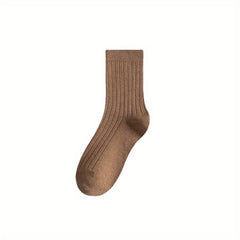 Men's Breathable Solid Crew Socks for Outdoor Activities