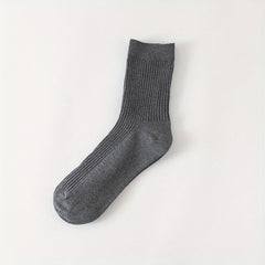 Men's Breathable Solid Crew Socks for Outdoor Activities