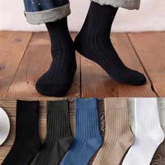 Men's Breathable Solid Crew Socks for Outdoor Activities