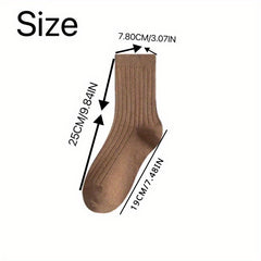 Men's Breathable Solid Crew Socks for Outdoor Activities
