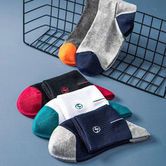 Men's Block Crew Socks Breathable Comfy Casual Unisex Socks
