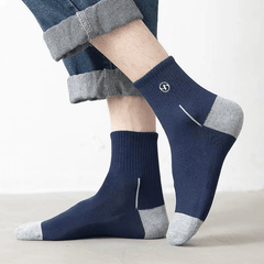 Men's Block Crew Socks Breathable Comfy Casual Unisex Socks