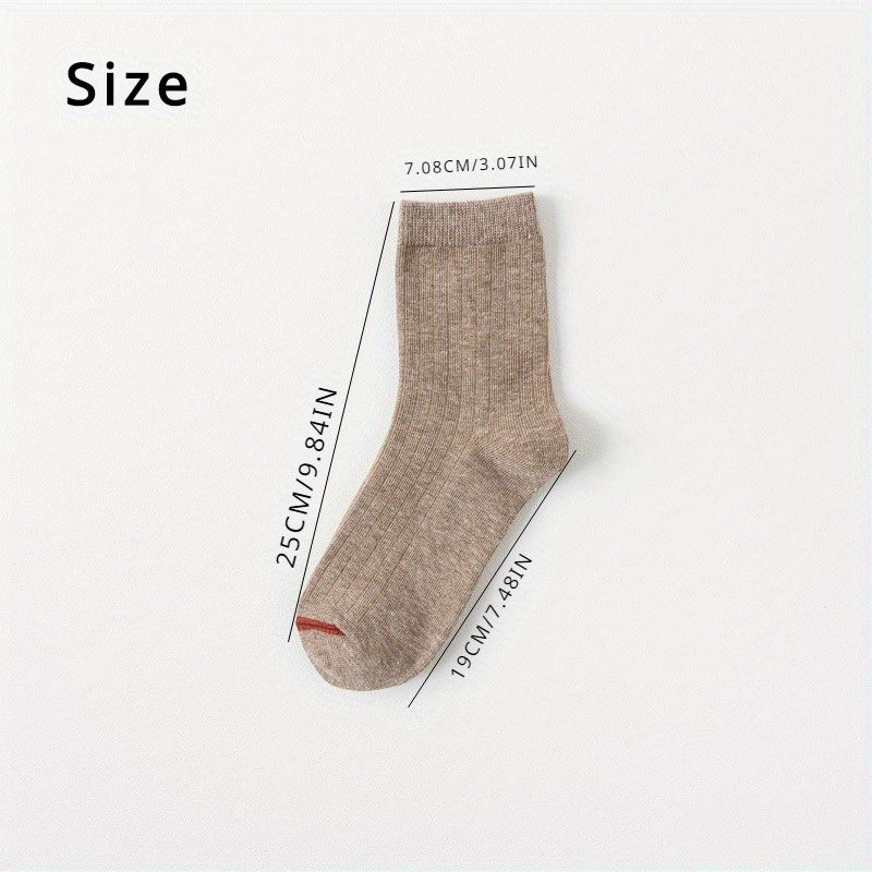 Men's Solid Crew Socks 6-Pack Breathable Casual Unisex Outdoor All Seasons