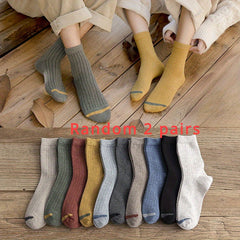 Men's Solid Crew Socks 6-Pack Breathable Casual Unisex Outdoor All Seasons