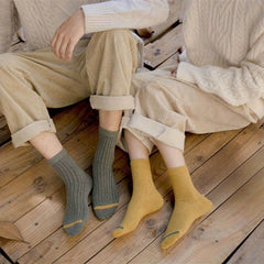 Men's Solid Crew Socks 6-Pack Breathable Casual Unisex Outdoor All Seasons