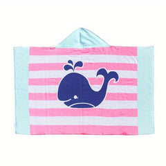 Kids Cartoon Hooded Beach Towel Lightweight Cotton Bath Towel