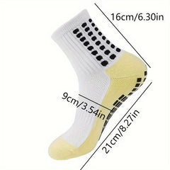 Teen's Mid Crew Sport Socks Non Slip Shock Absorption Breathable Athletic Socks