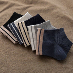 Men's Solid Striped Liner Anklets Socks Soft Breathable Sweat Absorbent