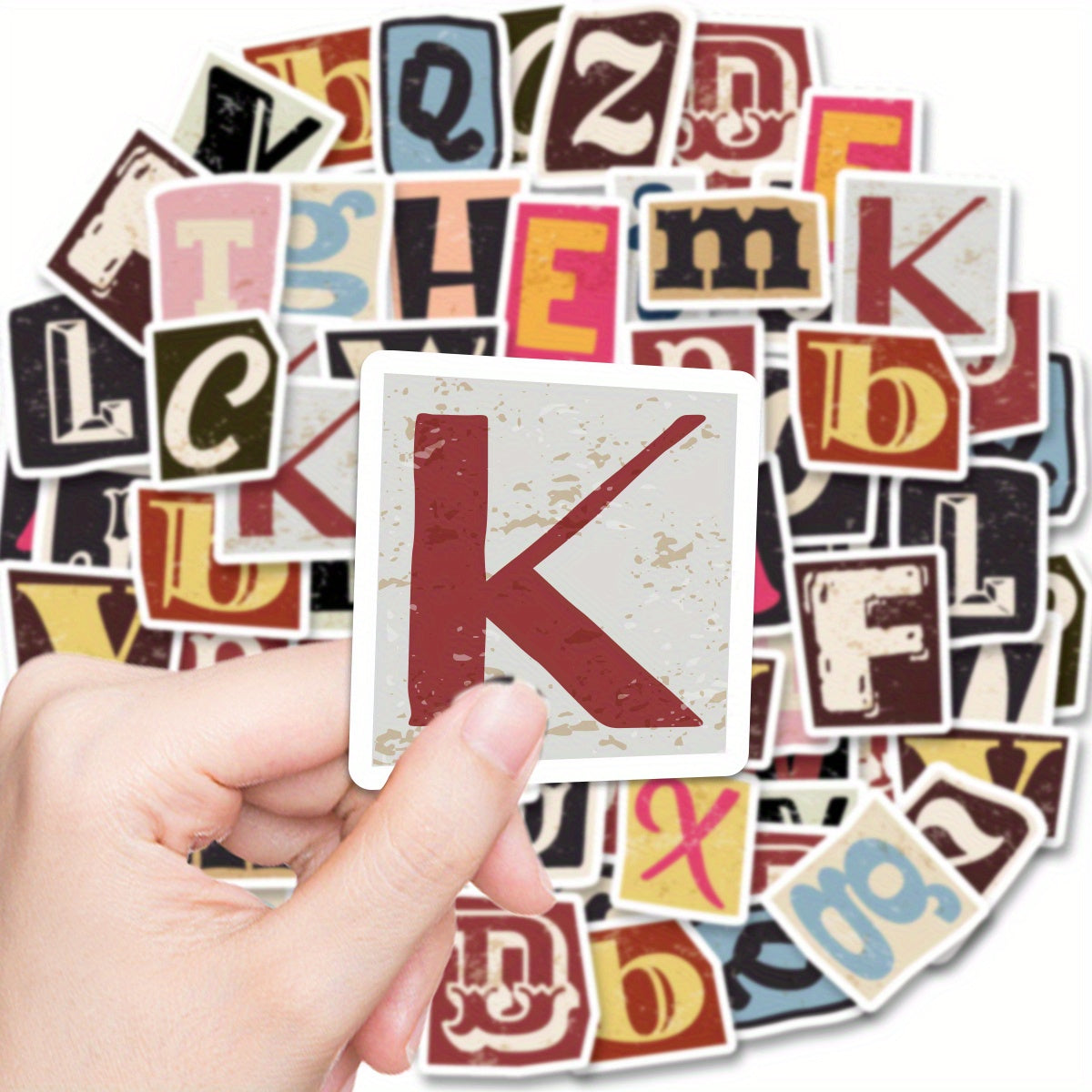 52pcs Retro Letters DIY Stickers for Laptops Bumpers Skateboards Water Bottles