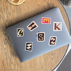 52pcs Retro Letters DIY Stickers for Laptops Bumpers Skateboards Water Bottles