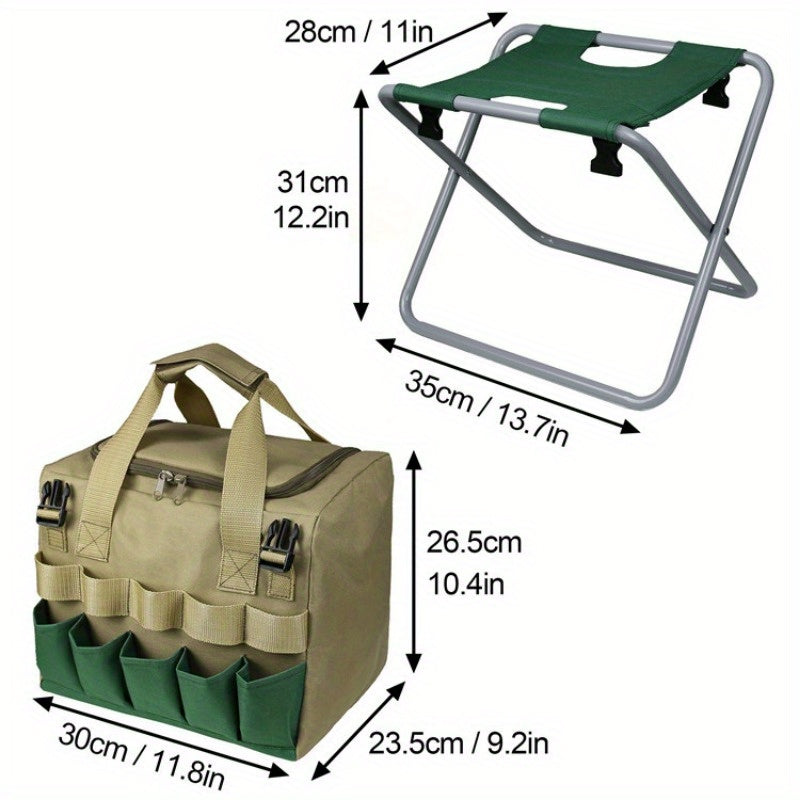 Outdoor Garden Tool Kit Stool Portable Folding Stool