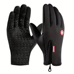 Winter Touch Screen Gloves Zipper Windproof Waterproof Outdoor Gloves